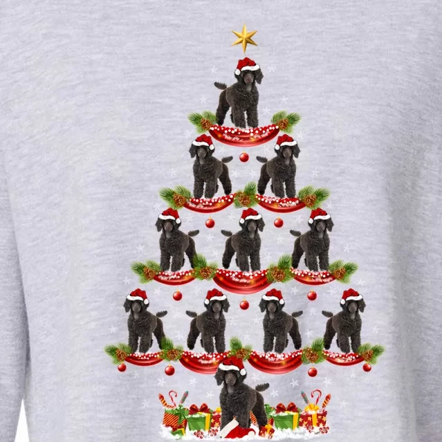 Xmas Holiday Funny Santa Poodle Dog Christmas Tree Funny Gift Cropped Pullover Crew