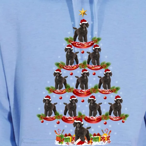 Xmas Holiday Funny Santa Poodle Dog Christmas Tree Funny Gift Unisex Surf Hoodie