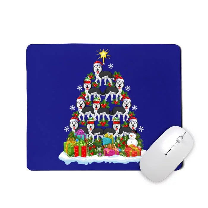 Xmas Holiday Funny Santa Husky Dog Christmas Tree Gift Mousepad