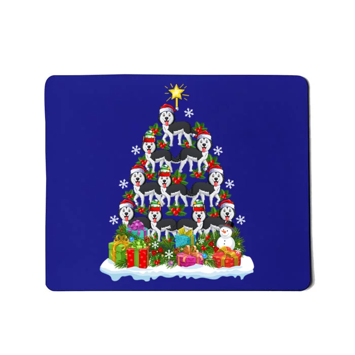 Xmas Holiday Funny Santa Husky Dog Christmas Tree Gift Mousepad