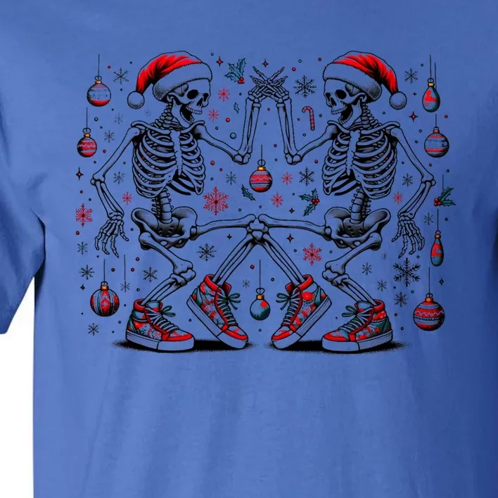 Xmas Holiday Funny Merry Christmas Skeleton Dancing Santa Gift Tall T-Shirt