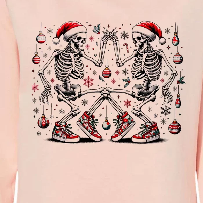 Xmas Holiday Funny Merry Christmas Skeleton Dancing Santa Gift Womens California Wash Sweatshirt