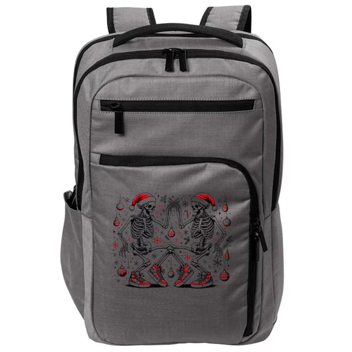 Xmas Holiday Funny Merry Christmas Skeleton Dancing Santa Gift Impact Tech Backpack