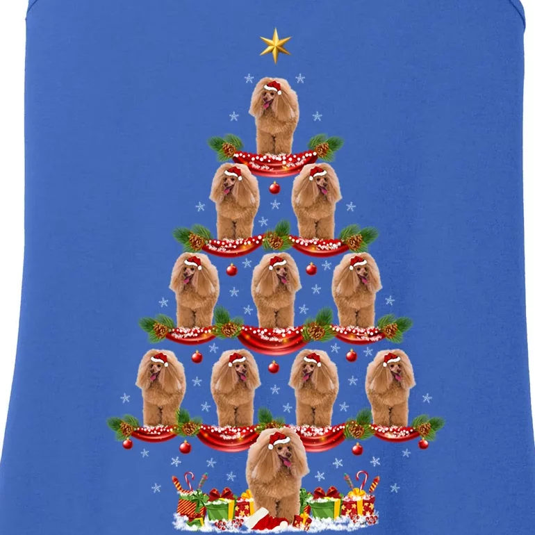 Xmas Holiday Funny Santa Toy Poodle Dog Christmas Tree Gift Ladies Essential Tank