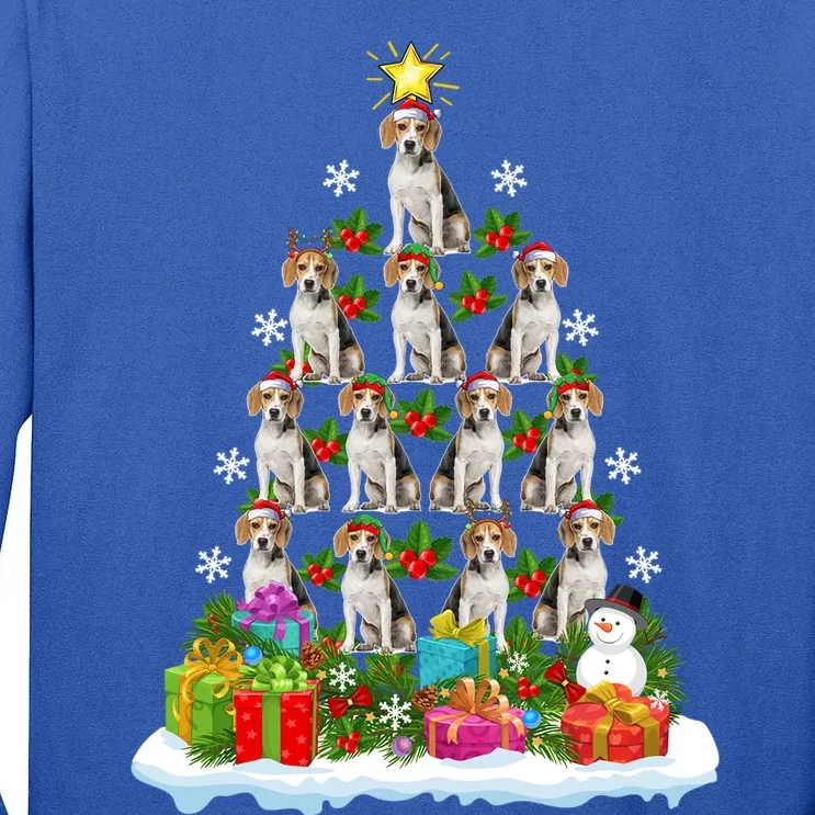 Xmas Holiday Funny Santa Beagle Dog Christmas Tree Cute Gift Tall Long Sleeve T-Shirt