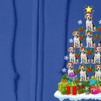 Xmas Holiday Funny Santa Beagle Dog Christmas Tree Cute Gift Full Zip Hoodie