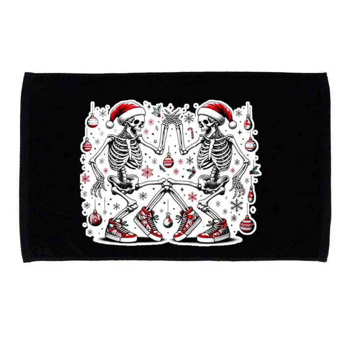 Xmas Holiday Funny Merry Christmas Skeleton Dancing Santa Cool Gift Microfiber Hand Towel