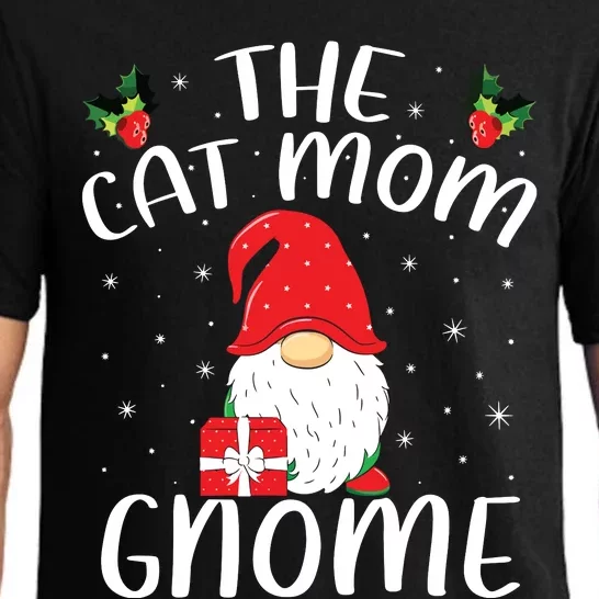 Xmas Holiday Family Matching The Cat Mom Gnome Christmas Pajama Set