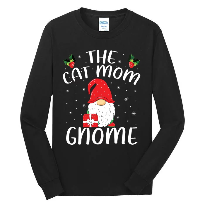 Xmas Holiday Family Matching The Cat Mom Gnome Christmas Tall Long Sleeve T-Shirt