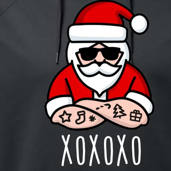 XOXOXO Ho Ho Ho Cool Santa Performance Fleece Hoodie