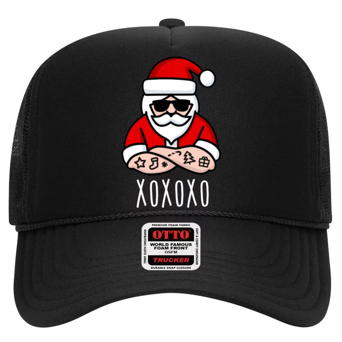 XOXOXO Ho Ho Ho Cool Santa High Crown Mesh Trucker Hat