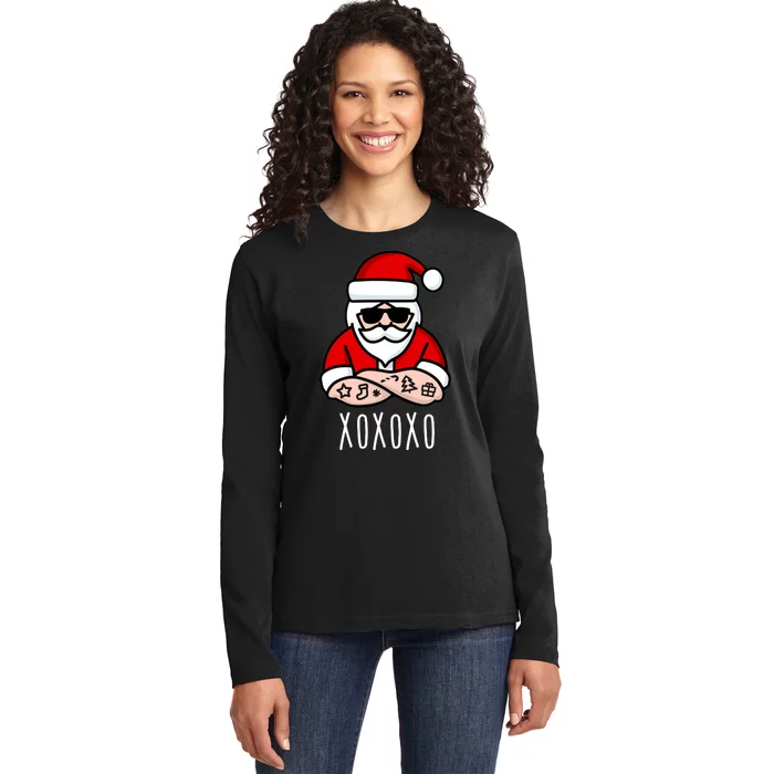 XOXOXO Ho Ho Ho Cool Santa Ladies Long Sleeve Shirt