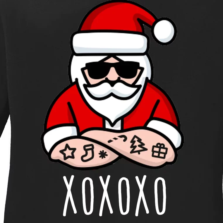 XOXOXO Ho Ho Ho Cool Santa Ladies Long Sleeve Shirt