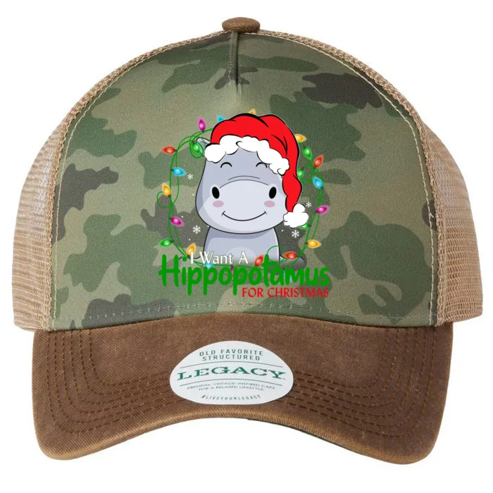 Xmas Hippo I Want A Hippopotamus For Christmas Pjs Gift Legacy Tie Dye Trucker Hat