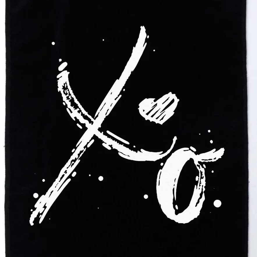 XO Hugs & Kisses Valentines Distressed Heart Love Platinum Collection Golf Towel