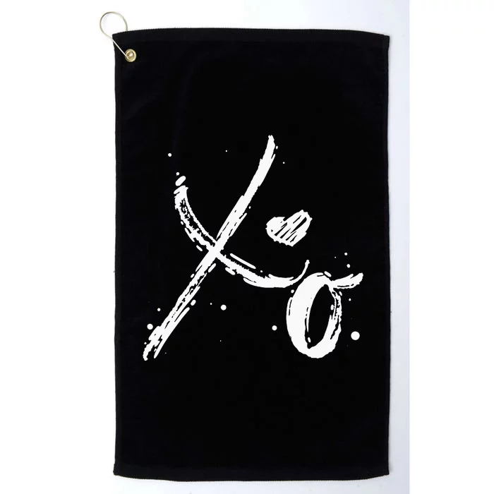 XO Hugs & Kisses Valentines Distressed Heart Love Platinum Collection Golf Towel