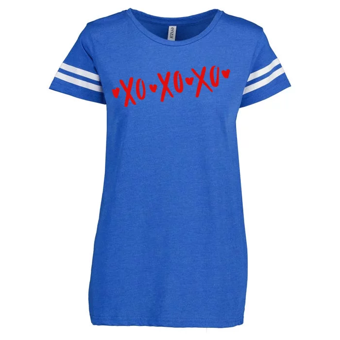 XOXO Hearts Love Hugs Kisses Valentine's Day Enza Ladies Jersey Football T-Shirt