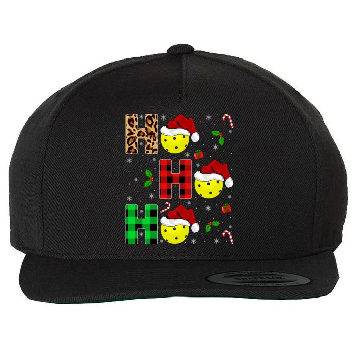 Xmas Holiday Matching Santa Ho Ho Ho Pickleball Christmas Gift Wool Snapback Cap