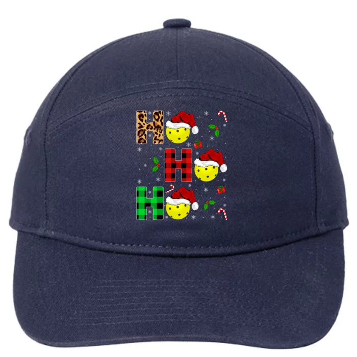 Xmas Holiday Matching Santa Ho Ho Ho Pickleball Christmas Gift 7-Panel Snapback Hat