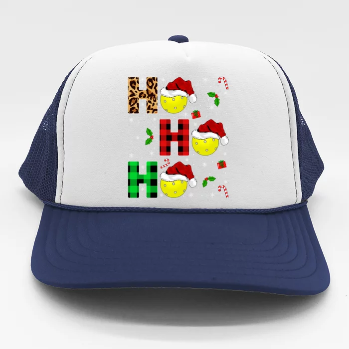 Xmas Holiday Matching Santa Ho Ho Ho Pickleball Christmas Gift Trucker Hat