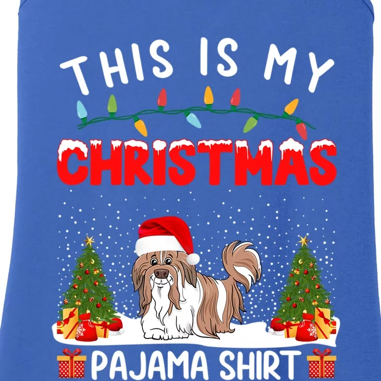 Xmas Holiday Party This Is My Shih Tzu Dog Christmas Pajama Great Gift Ladies Essential Tank