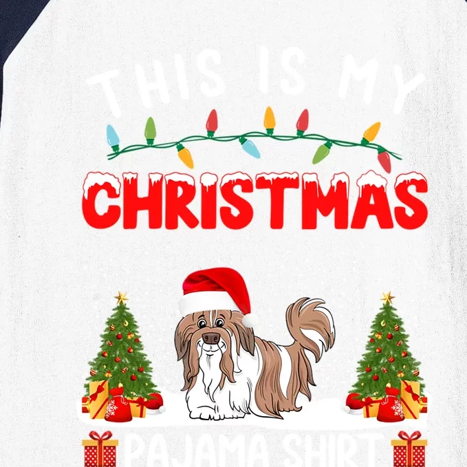 Xmas Holiday Party This Is My Shih Tzu Dog Christmas Pajama Great Gift Baseball Sleeve Shirt