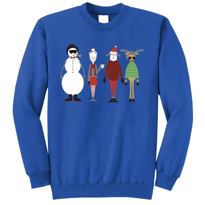 Xmas Hipster Santa And Mrs Claus Snow Rudy Reindeer Gift Sweatshirt