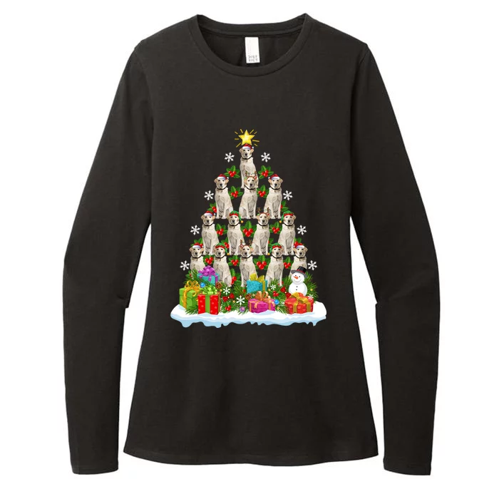 Xmas Holiday Santa Labrador Retriever Dog Christmas Tree Gift Womens CVC Long Sleeve Shirt