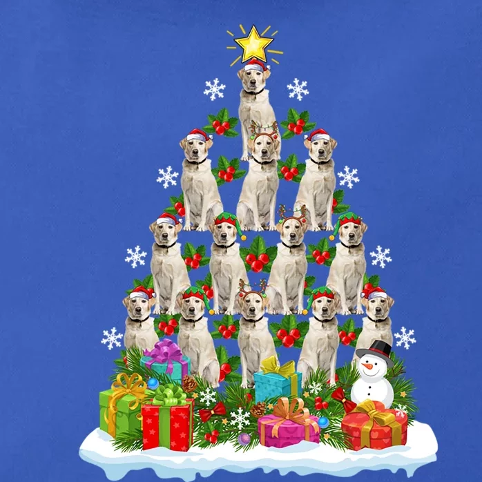 Xmas Holiday Santa Labrador Retriever Dog Christmas Tree Gift Zip Tote Bag