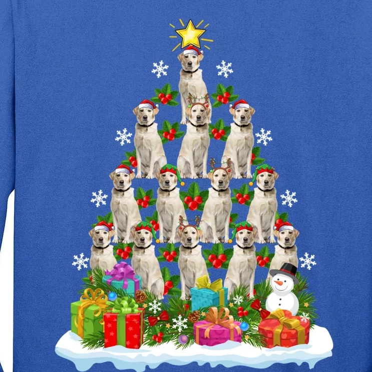 Xmas Holiday Santa Labrador Retriever Dog Christmas Tree Gift Tall Long Sleeve T-Shirt