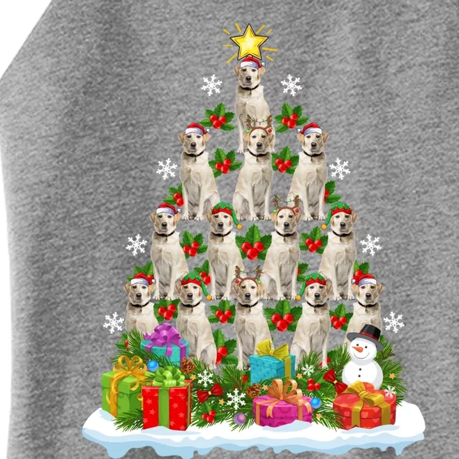 Xmas Holiday Santa Labrador Retriever Dog Christmas Tree Gift Women’s Perfect Tri Rocker Tank