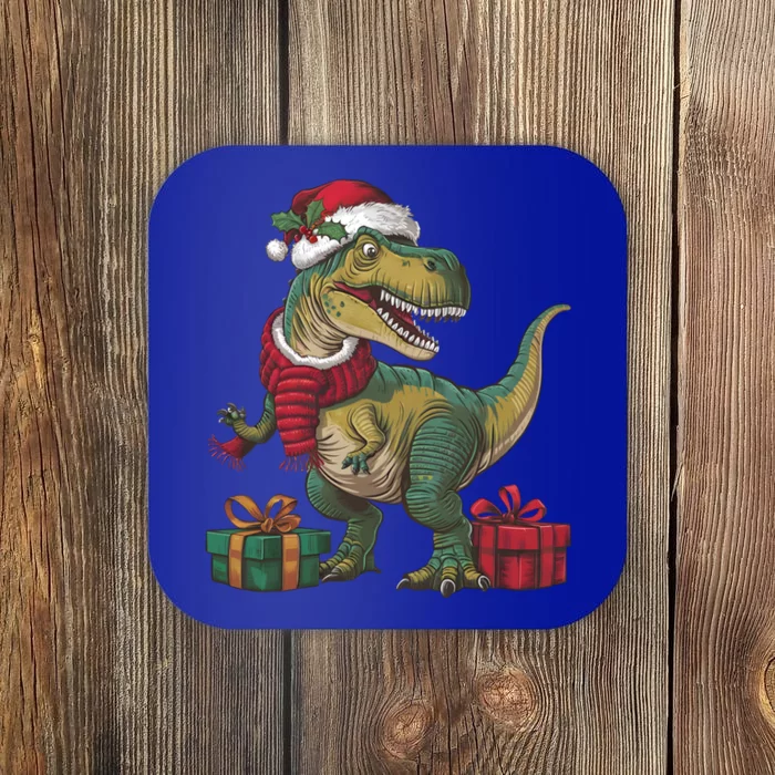 Xmas Holiday Santa Dinosaur Trex Christmas Gift Coaster