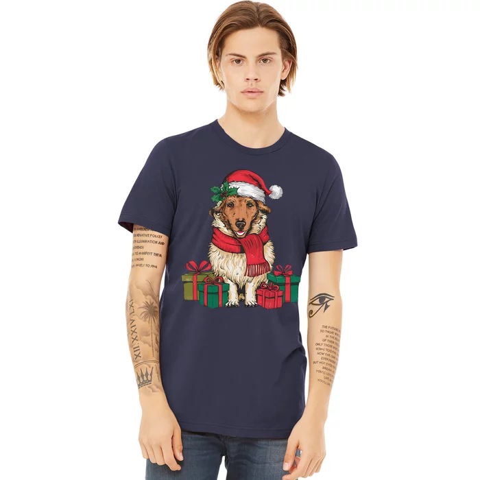 Xmas Holiday Santa Hat Anatolian Shepherd Dog Christmas Premium T-Shirt