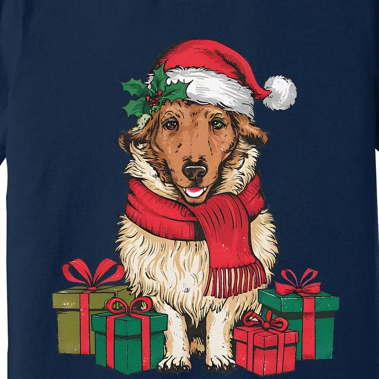 Xmas Holiday Santa Hat Anatolian Shepherd Dog Christmas Premium T-Shirt