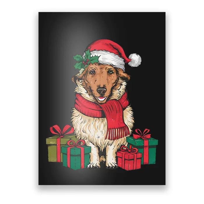 Xmas Holiday Santa Hat Anatolian Shepherd Dog Christmas Poster