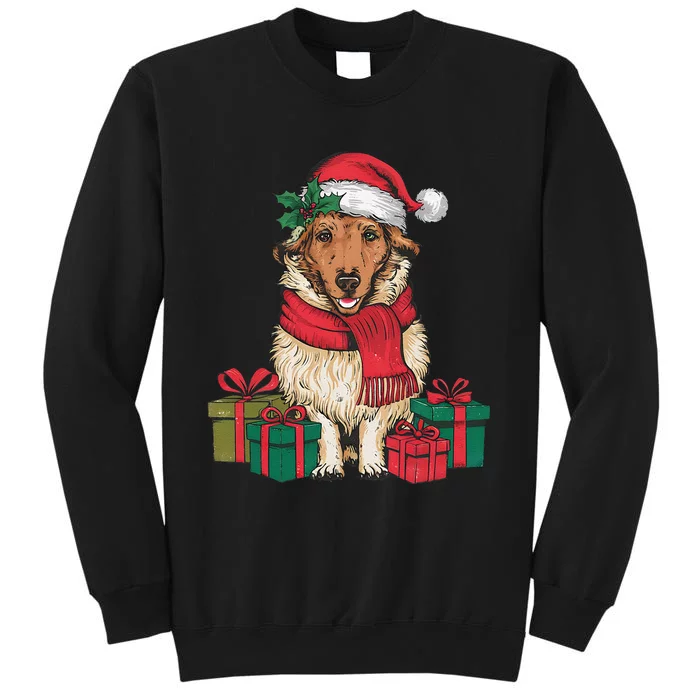 Xmas Holiday Santa Hat Anatolian Shepherd Dog Christmas Tall Sweatshirt