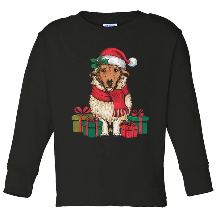 Xmas Holiday Santa Hat Anatolian Shepherd Dog Christmas Toddler Long Sleeve Shirt