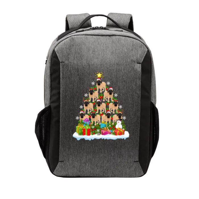 Xmas Holiday Santa English Mastiff Dog Christmas Tree Vector Backpack