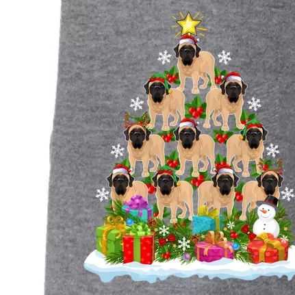 Xmas Holiday Santa English Mastiff Dog Christmas Tree Doggie 3-End Fleece Hoodie