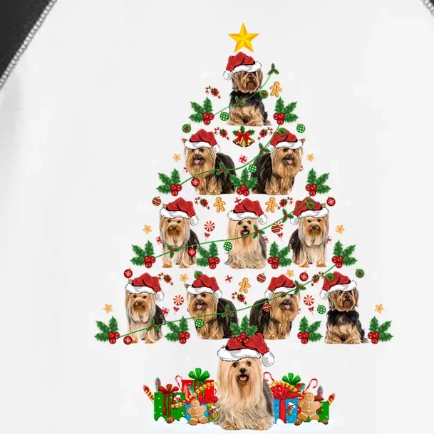 Xmas Holiday Santa Yorkshire Terrier Dog Christmas Tree Gift Toddler Fine Jersey T-Shirt