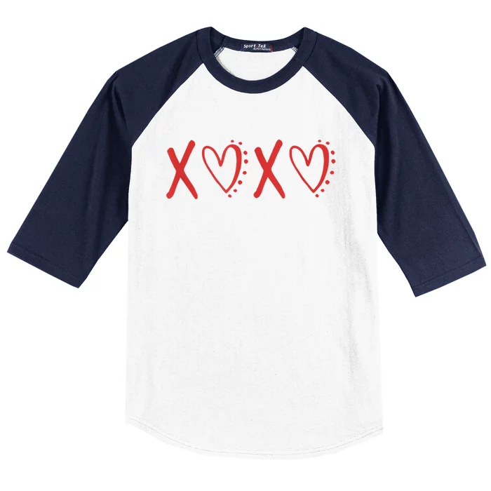 Xoxo Heart Valentines Day Gift Baseball Sleeve Shirt