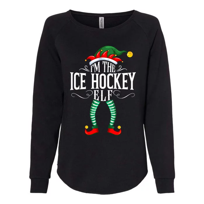 Xmas Ice Hockey Elf Matching Family Christmas Pjs Gift Womens California Wash Sweatshirt