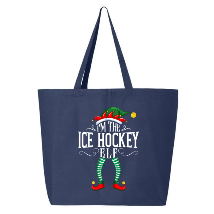 Xmas Ice Hockey Elf Matching Family Christmas Pjs Gift 25L Jumbo Tote