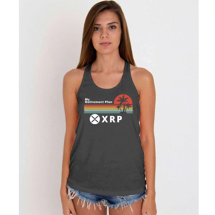 XRP Is My Retirement Plan, XRP Ripple Logo, Cryptocurrency Women's Knotted Racerback Tank