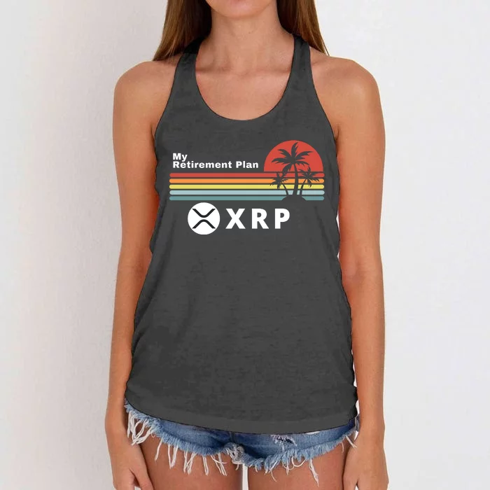 XRP Is My Retirement Plan, XRP Ripple Logo, Cryptocurrency Women's Knotted Racerback Tank