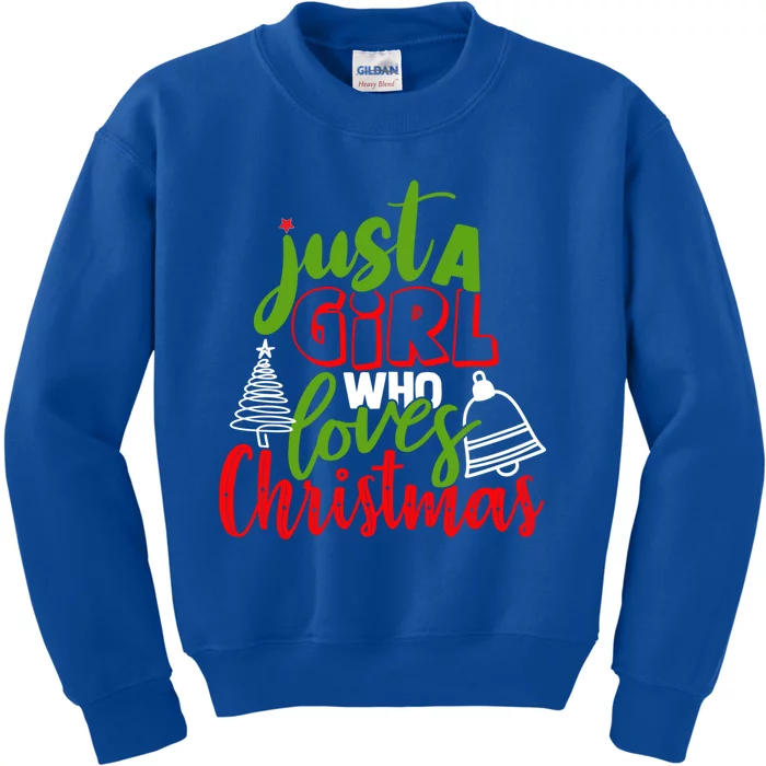 Xmas Just A Who Loves Christmas Cool Gift Kids Sweatshirt