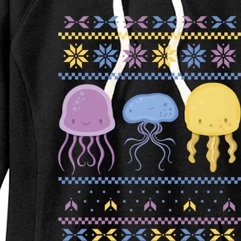 Xmas Jellyfish Merry Christmas Jellyfish Ugly Sweater Gift Women's Fleece Hoodie