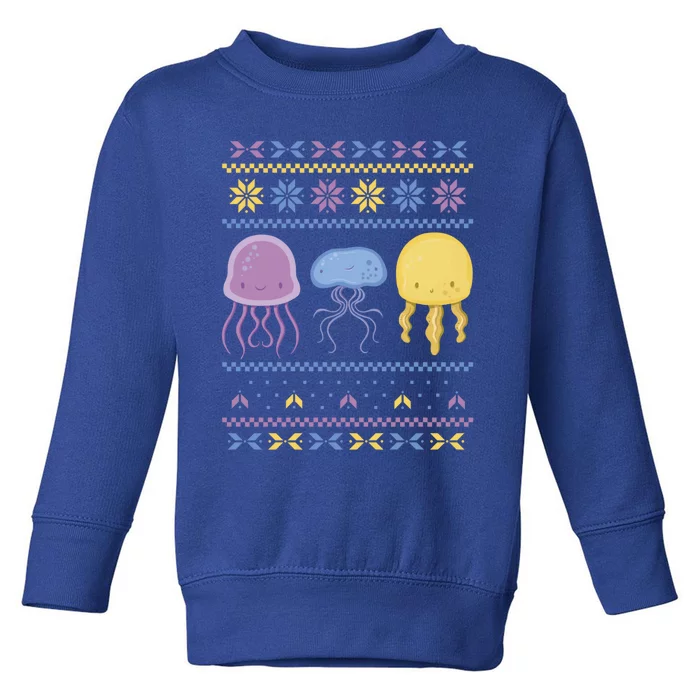 Xmas Jellyfish Merry Christmas Jellyfish Ugly Sweater Gift Toddler Sweatshirt