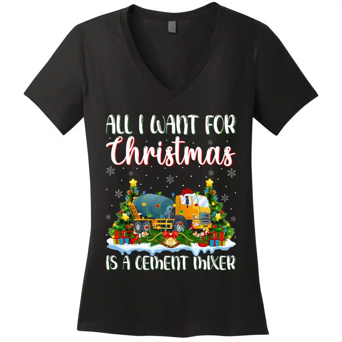 Xmas Lighting All I Want For Christmas Is A Cet Mixer Women's V-Neck T-Shirt