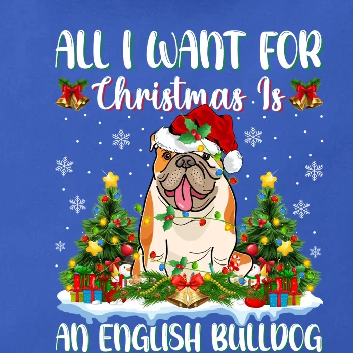 Xmas Lighting All I Want For Christmas Is A English Bulldog Gift Zip Tote Bag